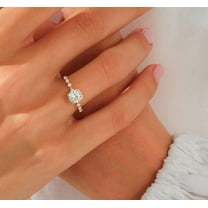 vylahjewellery Genuine 1.50 CT Round Cut 10K Rose Gold Moissanite Diamond Engagement Ring for Her