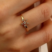 vylahjewellery Genuine 1 Ct Round Brilliant Cut Moissanite Diamond Ring Plated White Gold Star Shape Engagement Ring