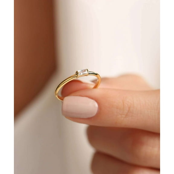 vylahjewellery Genuine Radiant Cut 1 Ct Moissanite Diamond Ring Plated White Gold Solitaire Women's Wedding Ring