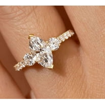 vylahjewellery Handmade Jewelry 2 CT Marquise Cut V Prong Moissnaite Diamond Ring 18K Yellow Gold Engagement Ring