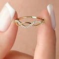 thumbnail image 1 of vylahjewellery Infinity Twist Diamond Ring in Plated Yellow Gold Engagement Rings, Dainty Promise Band, Elegant Anniversary or Wedding Jewelry Gift for Her, 1 of 6