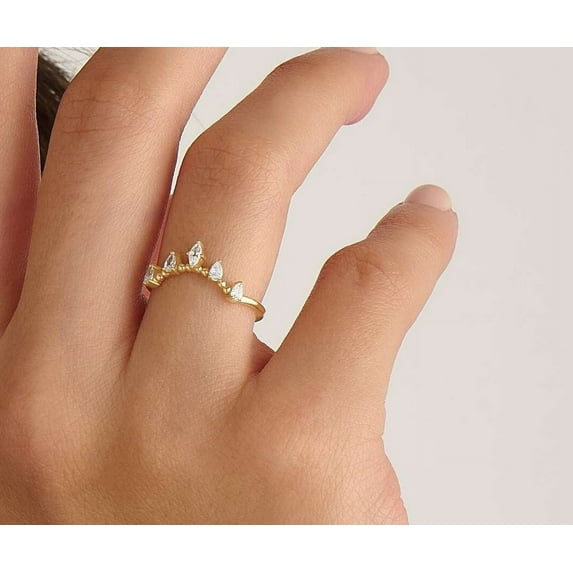 vylahjewellery Marquise Cut 1.50 CT Moissanite Diamond Ring 10K White Gold Handmade Engagement Ring Gift for Her