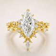 thumbnail image 1 of vylahjewellery Marquise Cut Engagement Ring for Women 14K Yellow Gold Vermeil Wedding Ring Vintage Band V Prong Solitaire Bridal Ring, 1 of 5