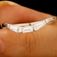 thumbnail image 1 of vylahjewellery Minimalist Plated White Gold Baguette Moissanite Diamond Ring – Dainty Women’s Wedding Band, Modern Stacking Engagement Ring, 1 of 6