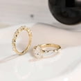 thumbnail image 1 of vylahjewellery Minimalist Vermeil Yellow Gold Wedding Ring for Her Mother's Day Ring Pear Shaped Engagement Ring Dainty Five Prong Moissanite Bridal Anniversary Jewelry, 1 of 9