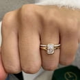 thumbnail image 1 of vylahjewellery Modern Radiant Cut Diamond Bridal Wedding Ring Set for Women Bezel Moissanite Engagement Ring Vermeil Yellow Gold Pave Band Jewelry, 1 of 7