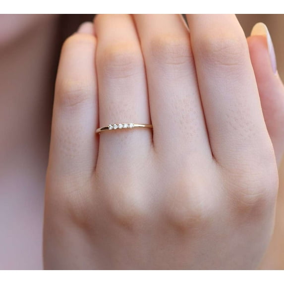 vylahjewellery Moissanite Diamond Ring 1 CT Round Cut Solitaire Ring 10K Yellow Gold Wedding Ring for Woman