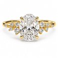 thumbnail image 1 of vylahjewellery Oval Cut Moissanite Ring, Cluster Engagement Ring for Women, Solitaire Promise Ring with Round Side Stones, 1 of 8