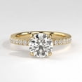 thumbnail image 1 of vylahjewellery Pave Band Wedding Ring, Bridal Wedding Ring for Women, 14K Vermeil Yellow Gold Solitaire Ring, Round Cut Moissanite Engagement Ring, 1 of 6