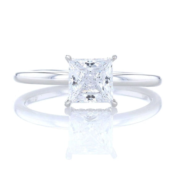 vylahjewellery Princess Cut Moissanite Solitaire Ring 925 Sterling Silver Engagement Promise Ring Classic Anniversary Bridal Jewelry Minimal Diamond Wedding Ring for Women