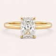 thumbnail image 1 of vylahjewellery Radiant Cut Engagement Rings Solitaire​ Diamond Ring Pave Hidden Halo Wedding Ring 14K Vermeil Yellow Gold Promise Ring, 1 of 5