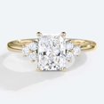 thumbnail image 1 of vylahjewellery Radiant Cut Moissanite Wedding Anniversary Ring for Women with Round Side Stone Diamond Engagement Ring 14K Vermeil Yellow Gold Solitaire Valentine Ring, 1 of 7