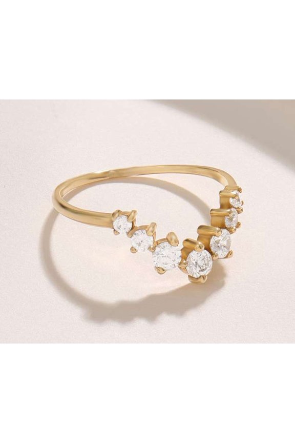 Round Cut 1.50 CT Moissanite Diamond Ring 4 Prong V Shaped Engagement Ring Gift for Her