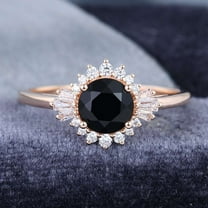 vylahjewellery Round Cut Diamond Ring 2.5 Ct Moissanite Ring Brilliant 10K Rose Gold Halo Anniversary Ring