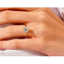 vylahjewellery Solitaire 14K Yellow Gold 2 Set Anniversary Ring 2 CT Round Cut Moissanite Diamond Ring Gift for Women