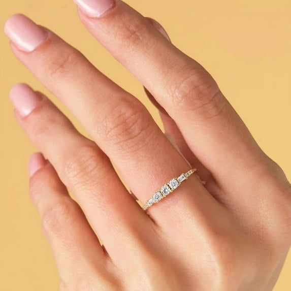 vylahjewellery Sparkling Diamond Engagement Rings, Women’s Dainty Anniversary Ring, Moissanite Promise or Stacking Ring, Wedding Handmade Jewelry