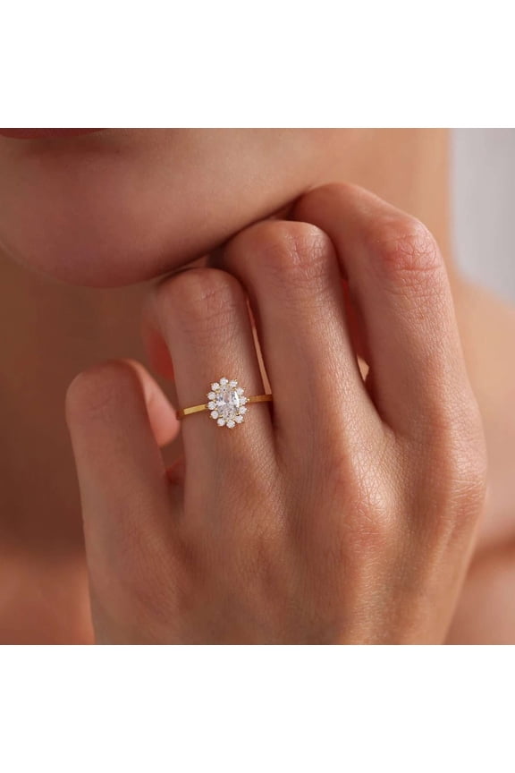 Sparkly 1.50 CT Oval Cut Moissanite Diamond Ring 14K Yellow Gold Anniversary Wedding Ring Promise Gift for Special One