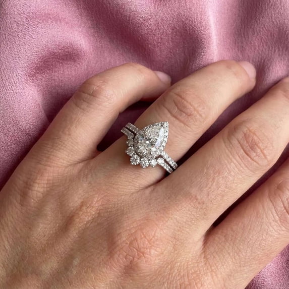 vylahjewellery Teardrop Engagement Ring for Women 925 Sterling Silver Proposal Ring Vintage Halo Moissanite Diamond Wedding Jewelry Classic Anniversary Ring