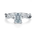 thumbnail image 1 of vylahjewellery Twist Engagement Anniversary Ring Emerald Cut Diamond Ring Promise Ring for Women 10K Vermeil White Gold Bridal Handmade Jewelry, 1 of 5