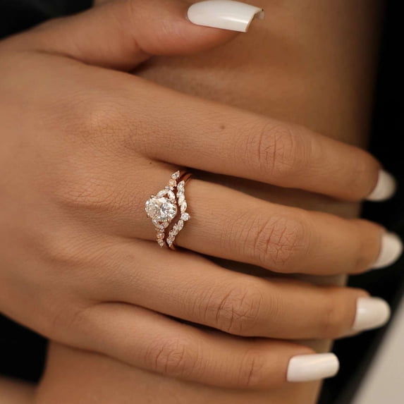 vylahjewellery Vermeil Rose Gold Proposal Ring Classic Oval Shape Anniversary Jewelry Marquise Side Stone Moissanite Engagement Ring for Women