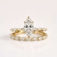 thumbnail image 1 of vylahjewellery Wedding Ring for Women 14K Yellow Gold Vermeil Engagement Ring, Marquise Wedding Band, Unique Anniversary Gift, Hidden Halo Ring, 1 of 6