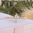 thumbnail image 1 of vylahjewellery Wedding and Rings Plated Rose Gold Marquise Cut Ring Moissanite Engagement Vintage Diamond Promise Ring for Her, 1 of 7