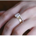 thumbnail image 1 of vylahjewellery Women’s Radiant Cut Moissanite Engagement Anniversary Ring Beautiful Eternity Baguette Wedding Band Luxury Vermeil Yellow Gold Promise Rings, 1 of 9