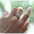 thumbnail image 1 of vylahjewellery Wonderful Princess Cut Bridal Wedding Ring Set V Prong Anniversary Ring for Her 925 Sterling Silver Proposal Pave Band Moissanite Diamond Engagement Rings, 1 of 9