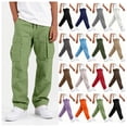 thumbnail image 1 of vzibsiv Boys Cargo Pants for Kids 5-15 Elastic Waist Cotton Straight Leg Joggers with Pockets Casual School Outdoor Work Pant Green, 1 of 6
