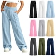 thumbnail image 1 of vzibsiv Boys Girls Sweatpants Wide Leg Fleece Lined Elastic Waist Pants with Pockets School Casual Trousers Blue 5-6Y, 1 of 7