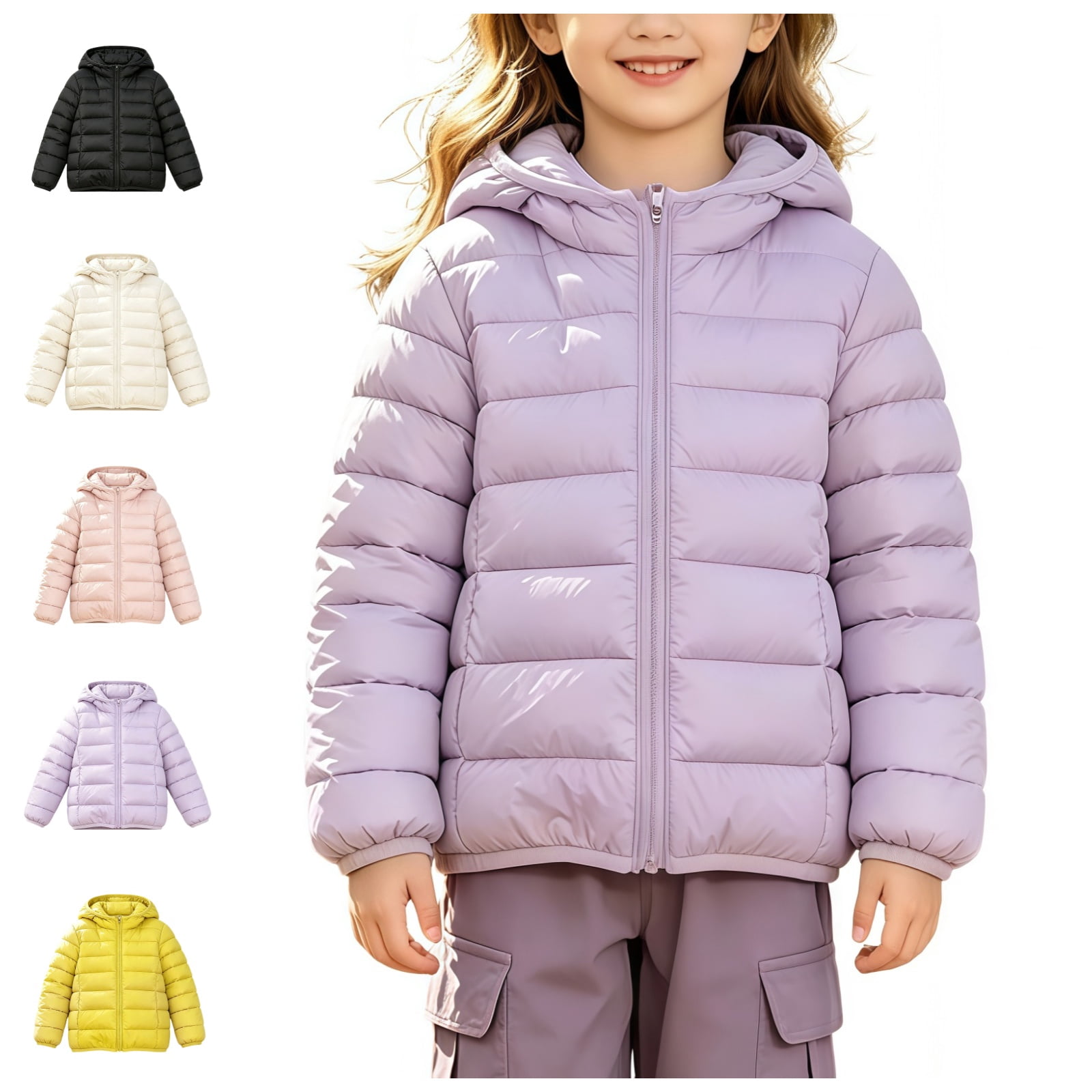 Kids Racing Jacket vzibsiv Winter Coats for Girls Boys Hooded Puffer Jacket Lightweight ...