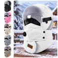 thumbnail image 1 of vzibsiv Winter Hats for Womens and Mens Windproof Trapper Hat with Detachable Mask and Goggles Fleece Lined Ski Cap White, 1 of 5
