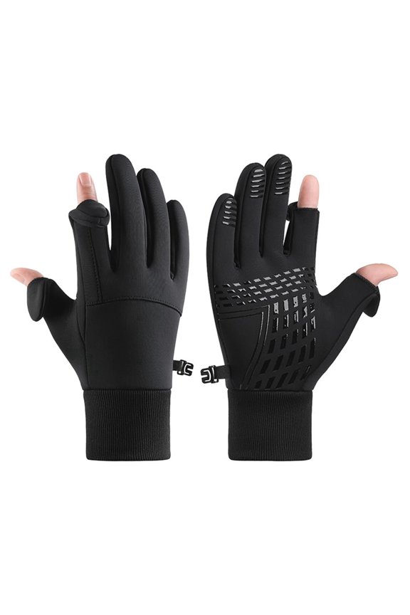 w Winter Gloves Men Women, 2 Finger Exposable Touch Screen Gloves Running Gloves Cycling Gloves Driving Gloves for Men Women, Warm Gloves Freezer Gloves Waterproof Gloves Mens
