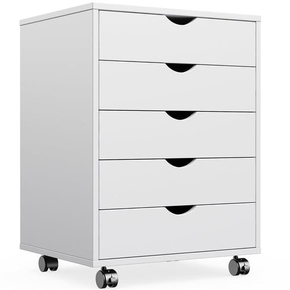 Nextay 5/7 Drawer Chest, Wooden Tall Dresser Storage Dresser Cabinet With Wheels for Office, Bedroom, Home