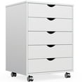 thumbnail image 1 of Bigleap 5/7 Drawer Chest, Wooden Tall Dresser Storage Dresser Cabinet With Wheels for Office, Bedroom, Home, 1 of 6