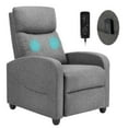 thumbnail image 1 of wOod-it Recliner Chair for Adults with Padded Seat Backrest,Massage Reclining Chair Single Sofa Home Theater Chairs Adjustable Modern for Living Room,Grey, 1 of 5