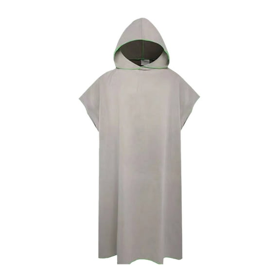 wadada Surf Poncho Changing Robe with Hood Fluffy Changing Bathrobe, Poncho Robe Thick Quick Dry Microfiber Wetsuit Fluffy Changing Bathrobe, for Swimming, Surfing, Travelling, Camping (Grey)