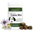 thumbnail image 1 of waggedy Calm Max with Melatonin for Balanced Behaviour & Anxiety Relief, Dog Supplements & Vitamins (60 Pet Calming Chews), 1 of 7