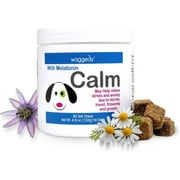 waggedy Calm with Melatonin to Manage Stress & Anxiety Relief, Dog Supplements & Vitamins (60 Pet Calming Chews)