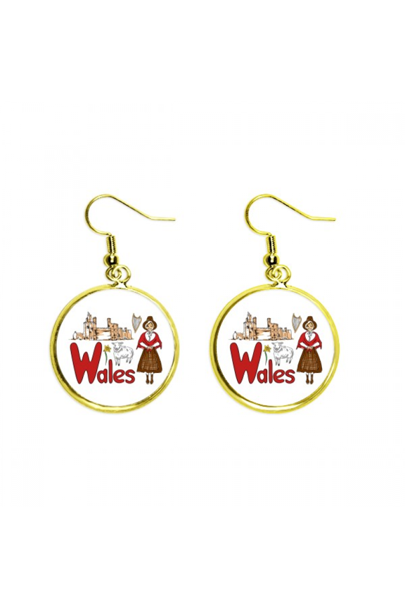 wales national symbol landmark pattern earring dangle en drop earring jewelry woman