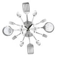 thumbnail image 1 of wall clock for kitchen Stainless Steel Fork Clock Decorative , Silvery, 1 of 8