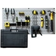 thumbnail image 1 of wall control modular pegboard tool organizer system - wall-mounted metal peg board tool storage unit for pegboard tiling (gray pegboard), 1 of 1