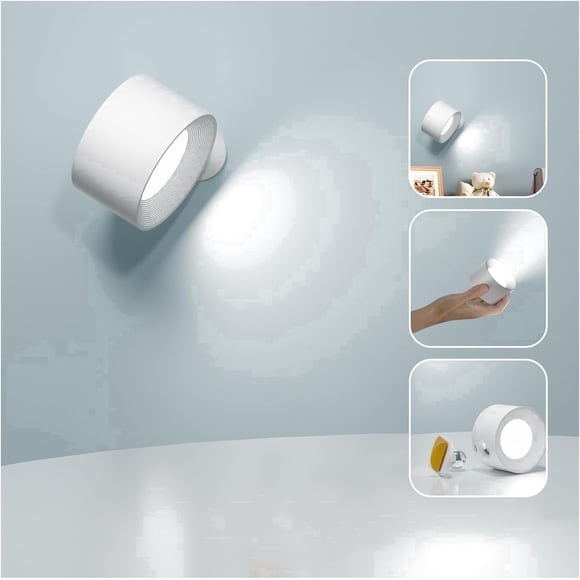BN-LINK Wall Lights, 360Adjustable Wall Lamp with 3 Color Modes 3 Brightness Levels, Wall Mounted Lamp for Bedroom Reading Bedside, White