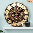 thumbnail image 1 of A wall-mounted clock, featuring a steampunk gear theme, with exposed metal gears combined with Roman numerals, exuding a strong vintage industrial style., 1 of 1