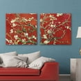 thumbnail image 1 of wall26 2 Panel Square Canvas Wall Art - Almond Blossom in Red by Vincent Van Gogh - Giclee Print Gallery Wrap Modern Home Art Ready to Hang - 24"x24" x 2 Panels, 1 of 4