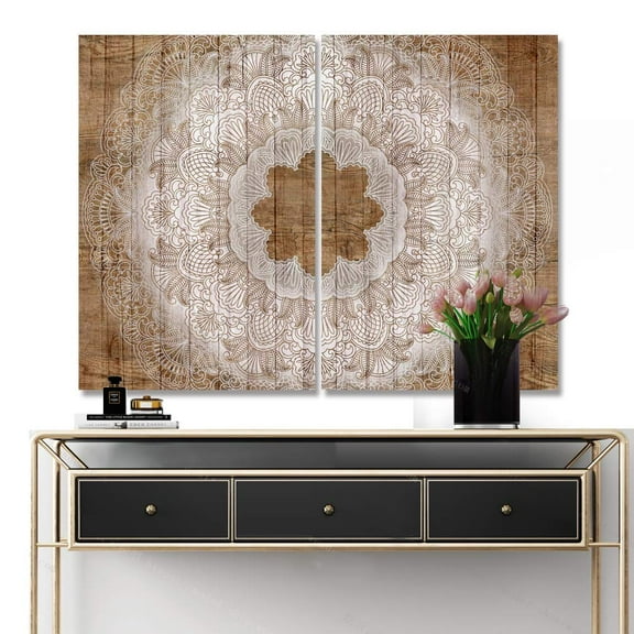 wall26 2 Piece Canvas Wall Art Vintage Pattern Pictures Home Wall Decorations for Bedroom Living Room Paintings Canvas Prints Framed - 24"x36" x 2 Panels