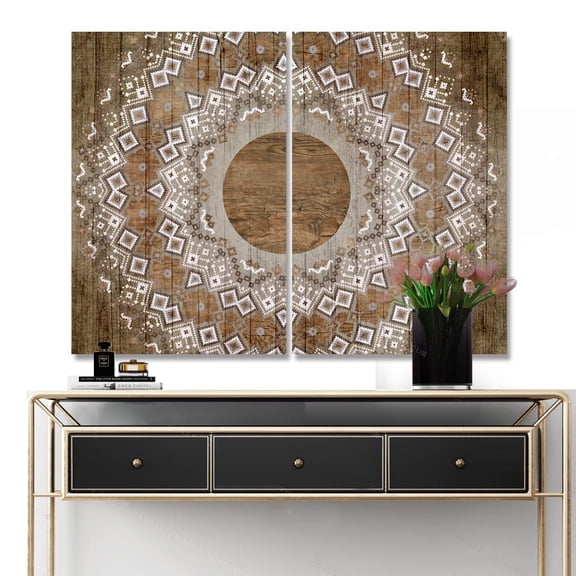 wall26 2 Piece Canvas Wall Art Vintage Pattern Pictures Home Wall Decorations for Bedroom Living Room Paintings Canvas Prints Framed - 24"x36" x 2 Panels