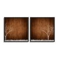 thumbnail image 1 of wall26 2 Piece Framed Canvas Wall Art for Living Room, Bedroom Wood Flower Theme Canvas Prints for Home Decoration Ready to Hang - 16"x16"x2 Panels, 1 of 4