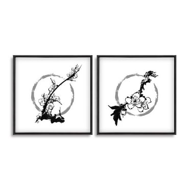 wall26 2 Piece Framed Canvas Wall Art for Living Room, Bedroom Ink Theme Canvas Prints for Home Decoration Ready to Hang - 16&quot;x16&quot;x2 Panels