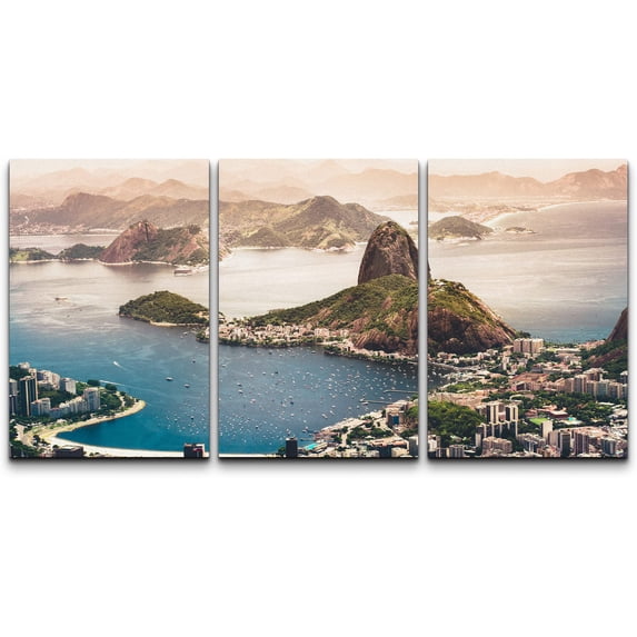 wall26 - 3 Panel Canvas Wall Art (24" x 16" x 3 Panels, Sugarloaf Mountain)